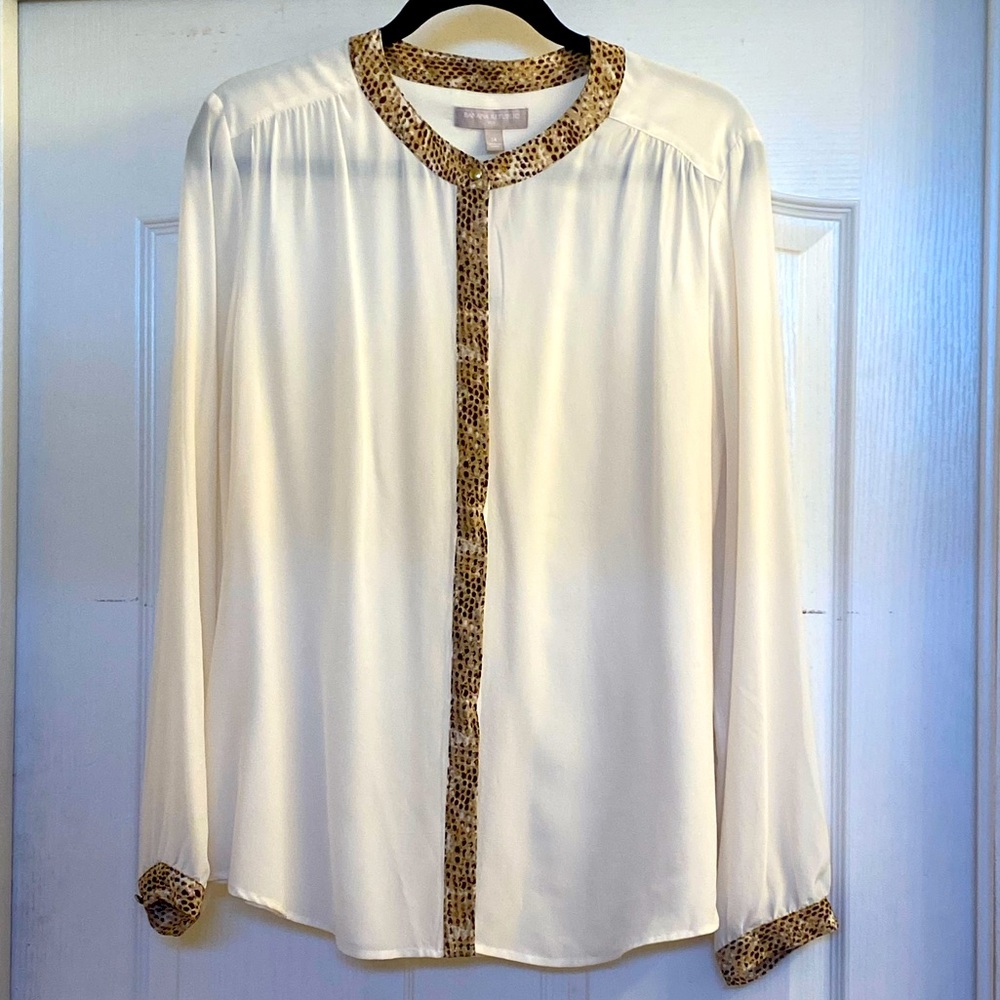 Banana Republic Cream Silk Blouse with Snake Details